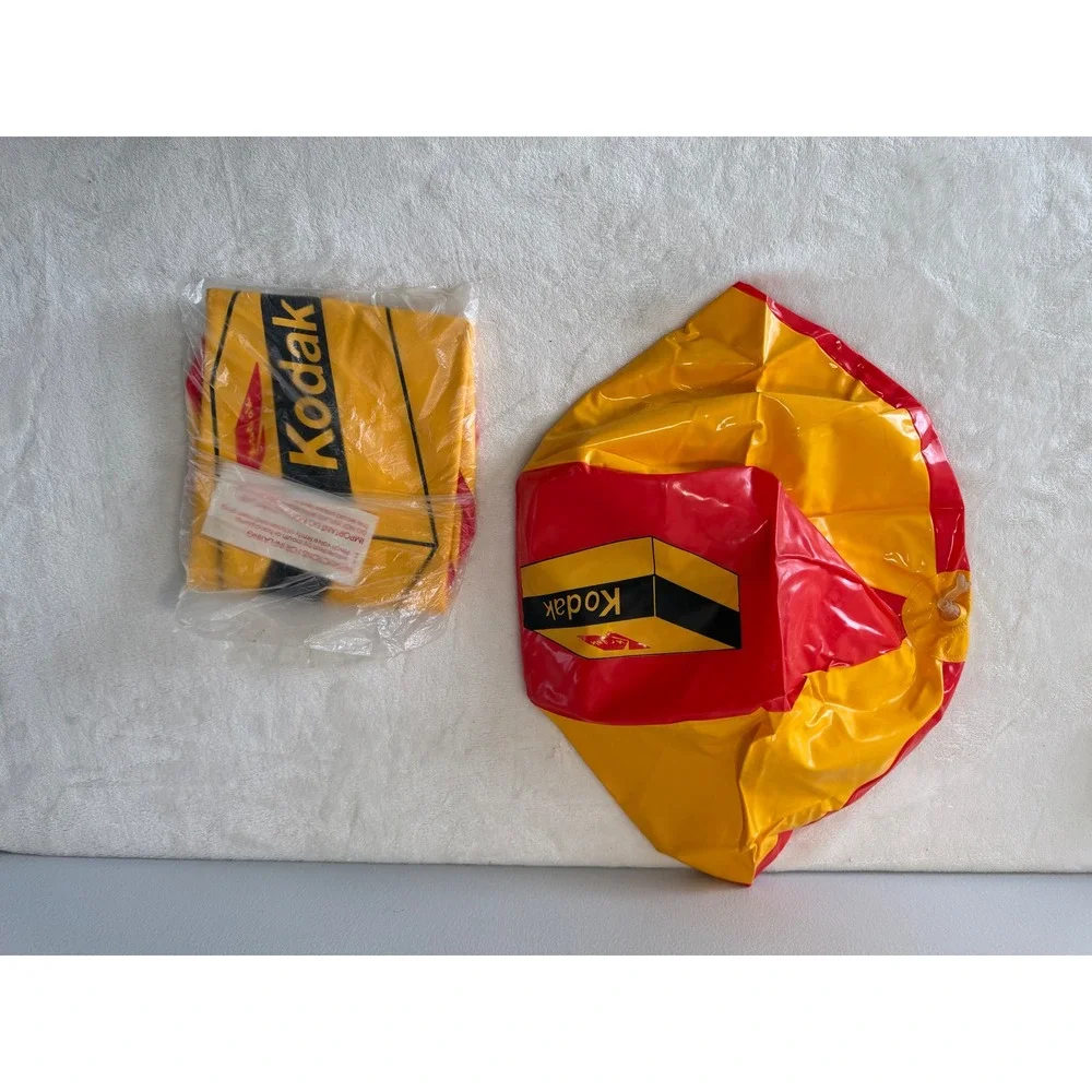 Vintage Kodak Jumbo Inflatable Beach Ball Set Lot of 2 Photography Promo Film